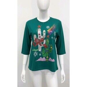 Match Point Vintage 3D Hand Painted Cacti Shirt One Size | Southwest Art Tee OSF